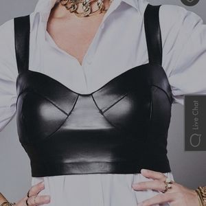Eloquii faux leather bustier